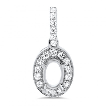 Oval Halo Diamond Pendant for 2 Carat Stone | AN14-010
