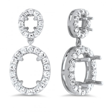 Oval Halo Earrings for 1.5 ct Center Stone | AE14-015