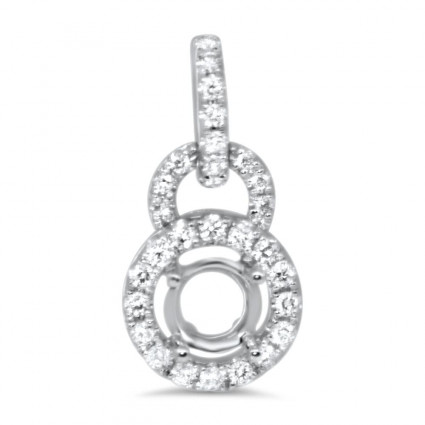 Round Halo Swinging Bail Diamond Pendant for 0.5ct Stone | AN14-008