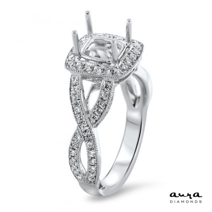 Square Halo Modern Engagement Ring for 1.25ct Stone | AR14-086