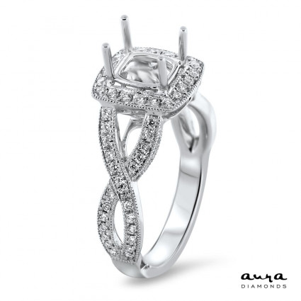 Halo Modern Engagement Ring for 1.25ct Stone | AR14-086