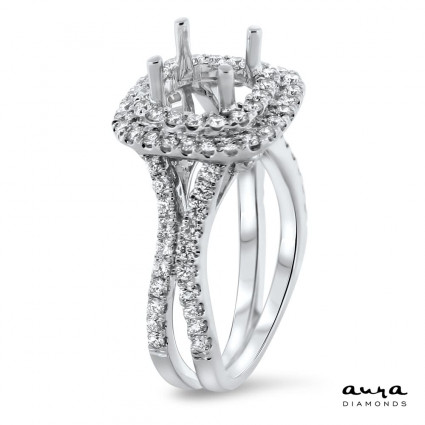 Double Halo Engagement Ring for 1.5 Carat Stone | AR14-082