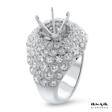 Illusion Pave Engagement Ring for 3 Carat Stone | AR14-080