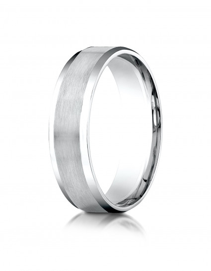 Comfort-Fit Satin-Finished with High Polished Beveled Edge Carved Design Band