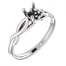 14kt White Gold Infinity Solitaire Engagement Ring