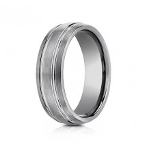 7mm Tungsten Ring With Three Rows of Satin Finish | ACF57444TG