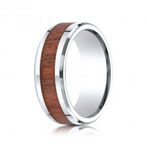 8mm Cobalt Ring with Wood Grain Inlay