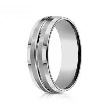 7mm Tungsten Ring With Satin Finish & High Polished Center