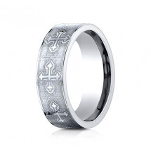 7mm Cobalt Ring With Cross Designs