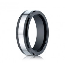 7mm Cobalt Ring With Ceramic Beveled Edge | ACF67860CMCC