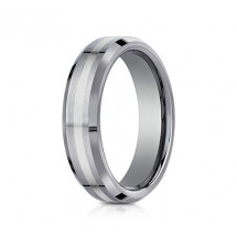 6mm Tungsten Ring With White Gold Inlay | AEWCF66426TG