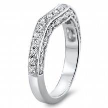 Shadow Milgrain Matching Wedding Band 0.39ct