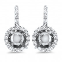 Halo Dome Diamond Earrings for 1 Carat Stone 