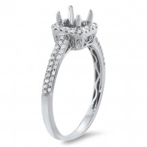 1ct Square Halo Pave Engagement Ring