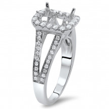 Rectangular Engagement Ring with Halo for 1.25ct Stone