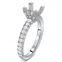 Engagement Ring - Semi Mount for 1.00ct Center Stone 0.57ct