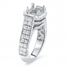 Square Halo Princess Engagement Ring for 2ct Stone