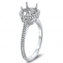 0.75 ct Round Halo Engagement Ring with Micro Pave