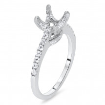 Micro Pave Split Shank Engagement Ring for 1ct Stone