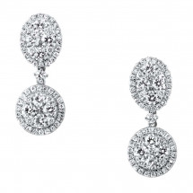 Illusion Halos Head Diamond Earrings 2.27ct