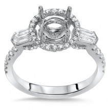 Past Present Future Halo Engagement Ring for 1.5ct Stone