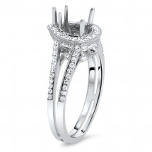 Pear Shape Halo Engagement Ring for 2ct Center Stone