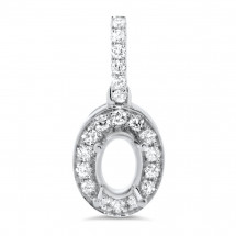 Oval Halo Diamond Pendant for 2 Carat Stone