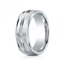 8mm Cobalt Ring With Satin Finish & High Polish Center & Edges | ARECF58180CC