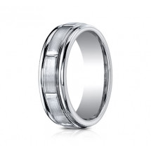 7mm Cobalt Ring with Satin Finish Sections 