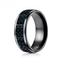 8mm Black Titanium Carbon Fiber Ring | ATICF68900CFBKT