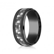 9mm Black Titanium Ring With Carbon Fiber