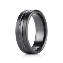 7.5mm Black Titanium Ring With High Polish Center