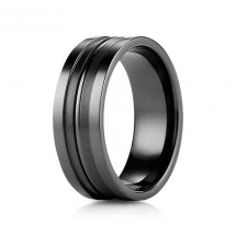 8mm Black Titanium Ring With High Polish & Satin Finish | ATICFSE58180BKT