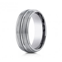 8mm Titanium Ring With Satin Finish & High Polish Center & Edges | ATIRECF58180T