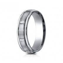 6mm Titanium Ring with Satin Finish Sections