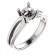 18kt White Gold Modern Split Shank Solitaire Engagement Ring