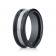8mm Ceramic Concave Ring With Silver Inlay
