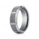 7mm Tungsten Ring With Satin Finish Sections & Beveled Edge