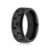 8mm Black Titanium Brick Set Ring