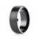 9mm Black Cobalt Ring With Satin Center & Beveled Edge