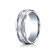 14k White Gold 7.5mm Comfort-Fit Satin-Finished Rope Carved Design Band