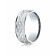 14K White Gold 8mm Comfort Fit Round Edge Cross Hatch Patterned Band