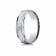 10K White Gold 6mm Comfort-Fit Hammered Center High Polish Round Edge Carved Design Band