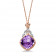 Amethyst and Diamond Pendant in 14K Rose Gold (0.05ct. tw.) 