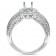 Round Halo Engagement Ring with Milgrain