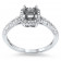 1ct Square Halo Pave Ring for Center Stone 