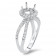 Round Halo Engagement Orbit Ring for 1.5ct Stone