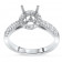 1ct Stone Round Halo Engagement Ring with 2 Row Side Stone