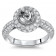 Round Halo Engagement Ring with Pave 
