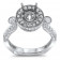 2ct Stone Round Vintage Halo Engagement Ring